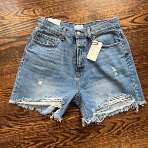 Forever 21 Blue Distressed Jean Shorts